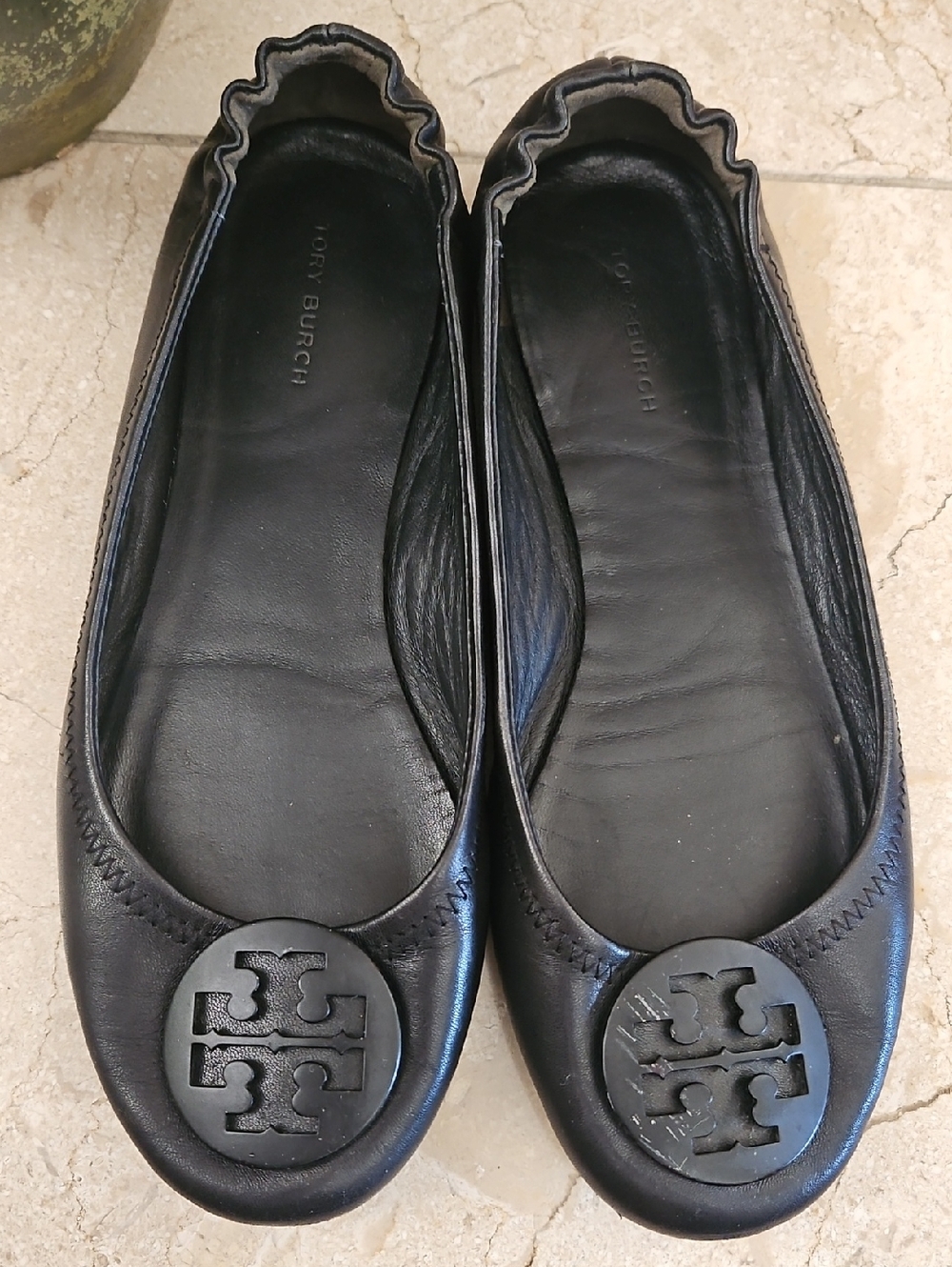 Tory Burch Leather Women's Ballet Flats with Logo Medallion - Picture 13 of 16